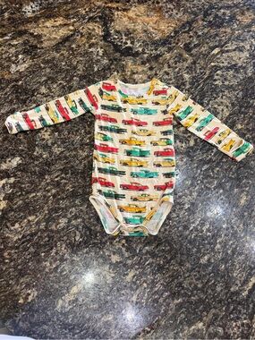 Autumn Moon Bamboo Bodysuit with Vintage Car Print 9-12 months
